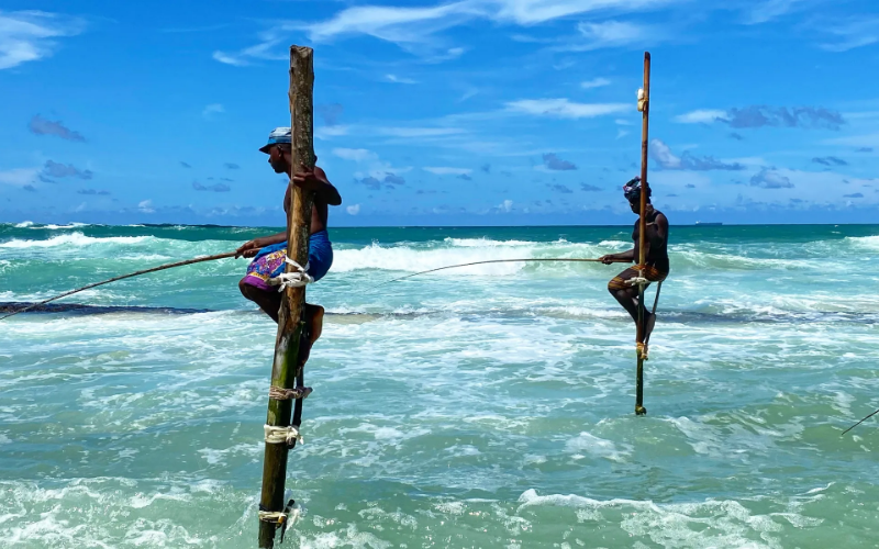 Koggala Beach - Stilt Fishing